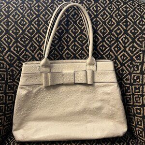 Kate Spade Handbag with Bow, White, 18x11x6